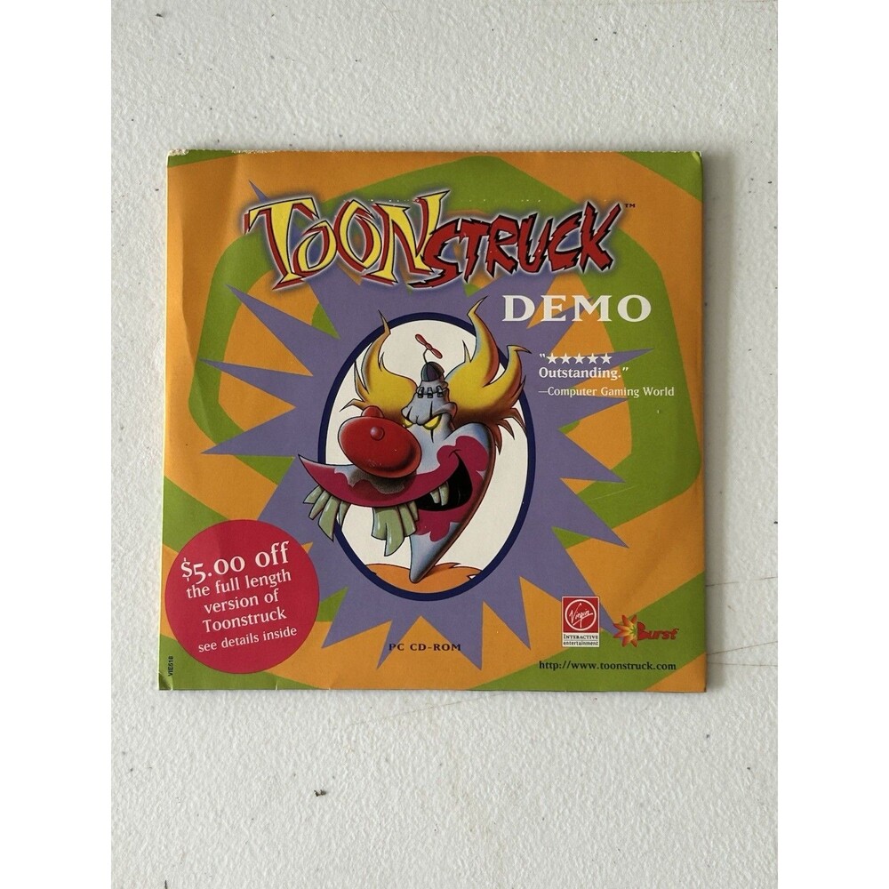 Vintage Toonstruck & Subspace PC CD-ROM Demo Disc 1996 Virgin Interactive